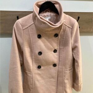 HM blush pink dress coat